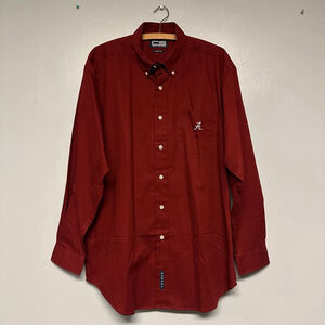 Crable Sportswear Alabama Red Button Down Shirt mens Large long sleeve sports